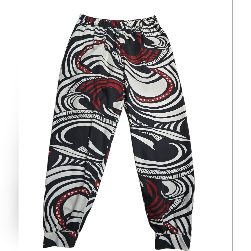 Manuhealii Black And Red Jogger Style Pants